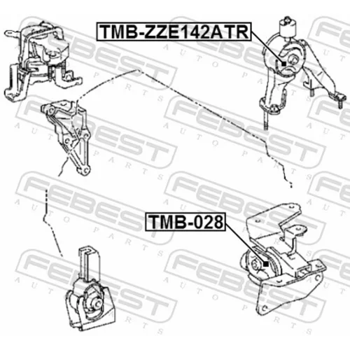 Uloženie motora TMB-ZZE142ATR /FEBEST/ - obr. 1