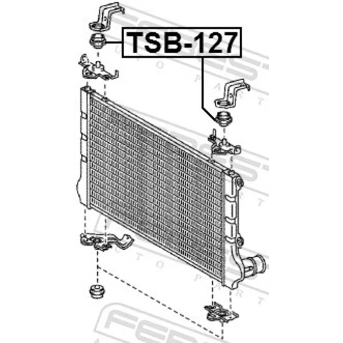 Uloženie chladiča TSB-127 /FEBEST/ - obr. 1