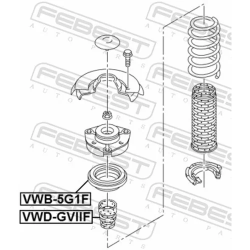 Valivé ložisko uloženia tlmiča VWB-5G1F /FEBEST/ - obr. 1