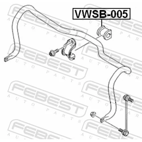 Uloženie priečneho stabilizátora VWSB-005 /FEBEST/ - obr. 1