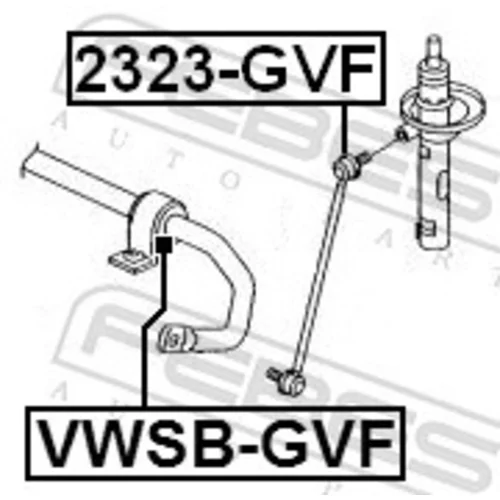 Uloženie priečneho stabilizátora VWSB-GVF /FEBEST/ - obr. 1
