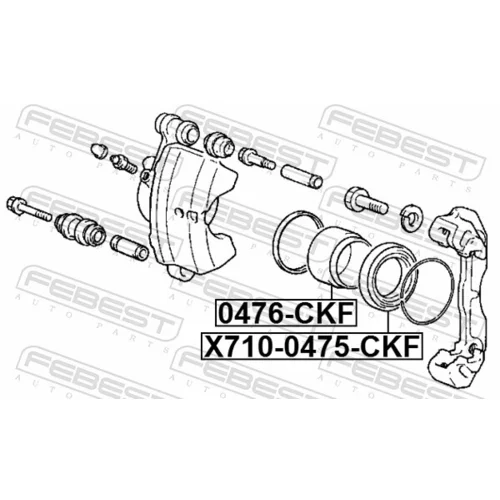 Prachovka, piest brzdového strmeňa X710-0475-CKF /FEBEST/ - obr. 1