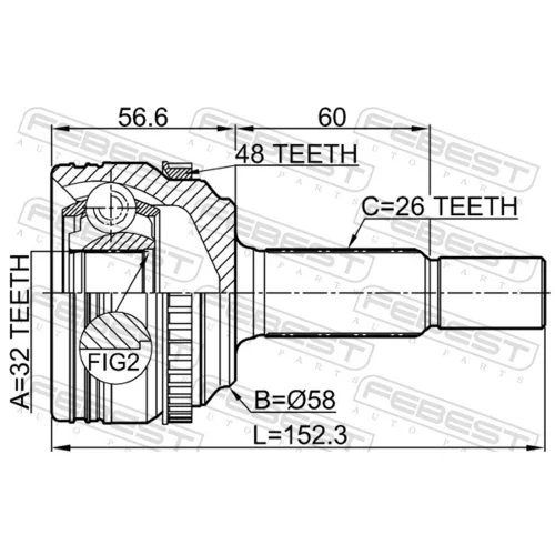 Sada kĺbov hnacieho hriadeľa 0110-ZRE142A48 /FEBEST/ - obr. 1