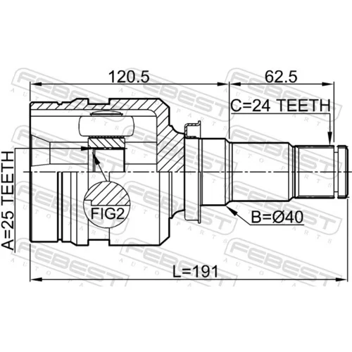 Sada kĺbov hnacieho hriadeľa 0111-ZVW30RH /FEBEST/ - obr. 1