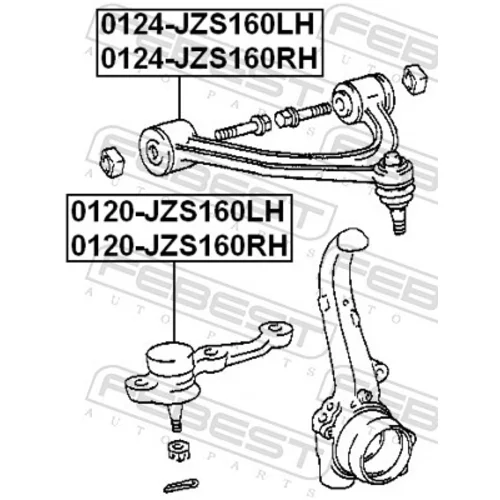 Rameno zavesenia kolies 0124-JZS160RH /FEBEST/ - obr. 1