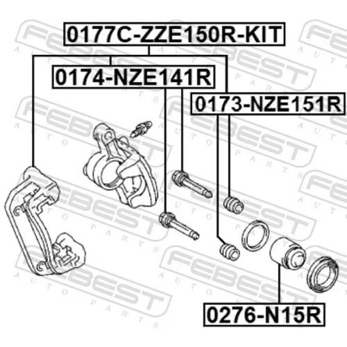 Sada držiakov brzd. strmeňov 0177C-ZZE150R-KIT /FEBEST/ - obr. 1