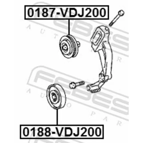 Vratná/vodiaca kladka rebrovaného klinového remeňa 0188-VDJ200 /FEBEST/ - obr. 1