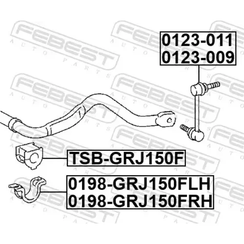 Držiak uloženia stabilizátora 0198-GRJ150FLH /FEBEST/ - obr. 1