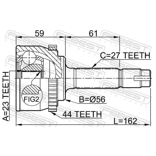 Sada kĺbov hnacieho hriadeľa 0210-076A44 /FEBEST/ - obr. 1