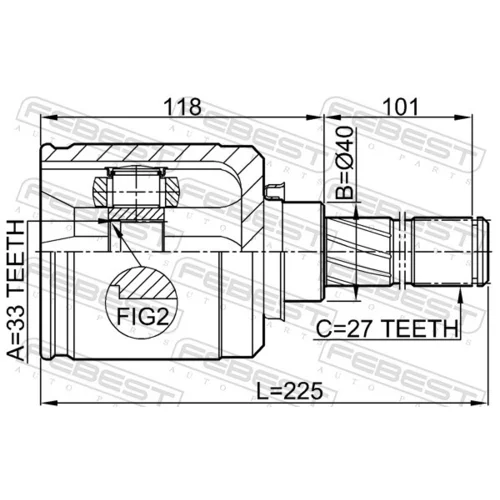 Sada kĺbov hnacieho hriadeľa 0211-J1020GLH /FEBEST/ - obr. 1