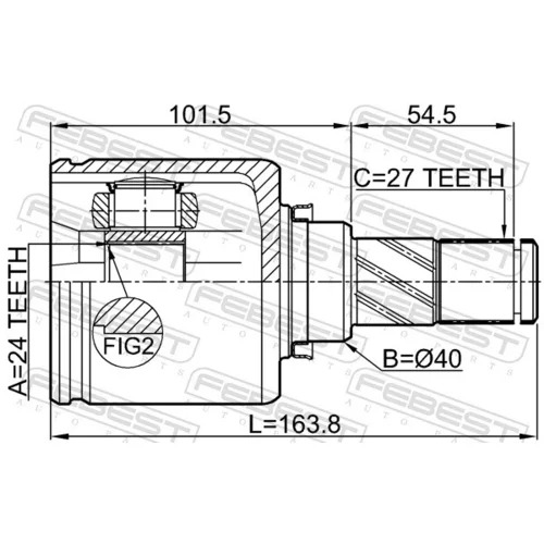 Sada kĺbov hnacieho hriadeľa 0211-J32MR20LH /FEBEST/ - obr. 1