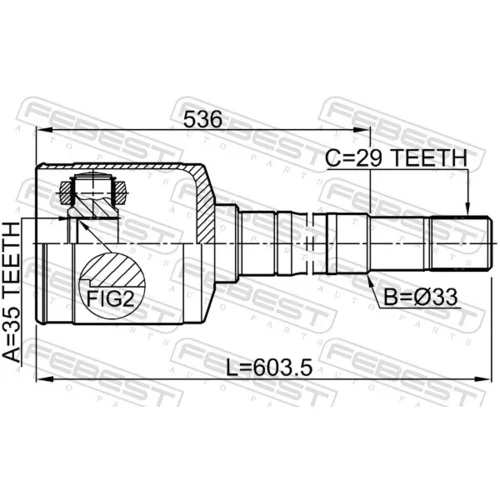 Sada kĺbov hnacieho hriadeľa 0211-QR25MTRH /FEBEST/ - obr. 1