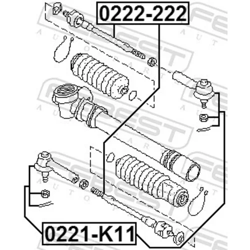 Hlava/čap spojovacej tyče riadenia 0221-K11 /FEBEST/ - obr. 1