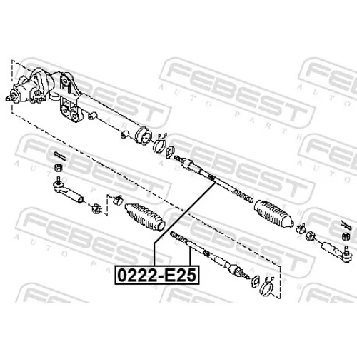 Axiálny čap tiahla riadenia 0222-E25 /FEBEST/ - obr. 1