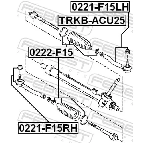 Axiálny čap tiahla riadenia 0222-F15 /FEBEST/ - obr. 1