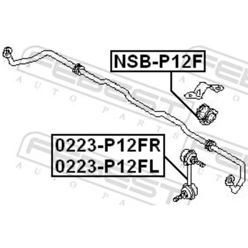 Tyč/Vzpera stabilizátora 0223-P12FL /FEBEST/ - obr. 1