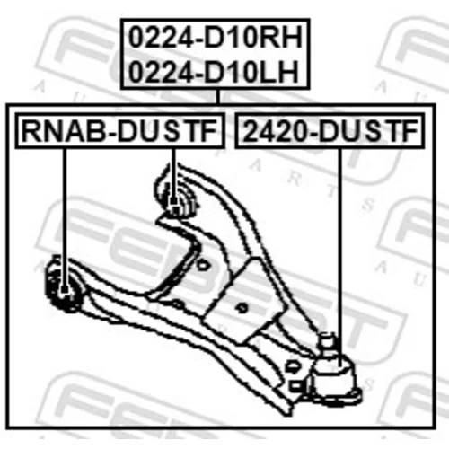 Rameno zavesenia kolies 0224-D10RH /FEBEST/ - obr. 1