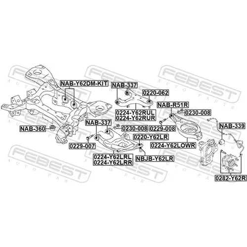 Rameno zavesenia kolies 0224-Y62RUL /FEBEST/ - obr. 1