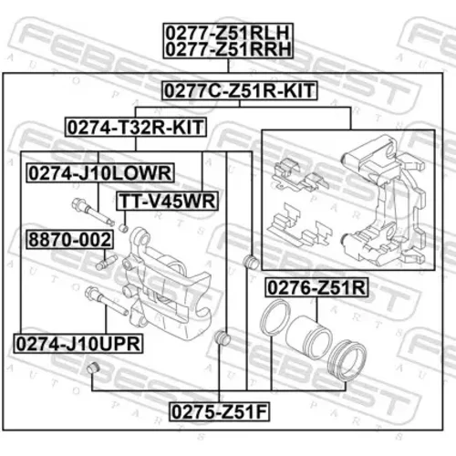 Brzdový strmeň 0277-Z51RLH /FEBEST/ - obr. 1