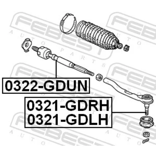 Axiálny čap tiahla riadenia 0322-GDUN /FEBEST/ - obr. 1