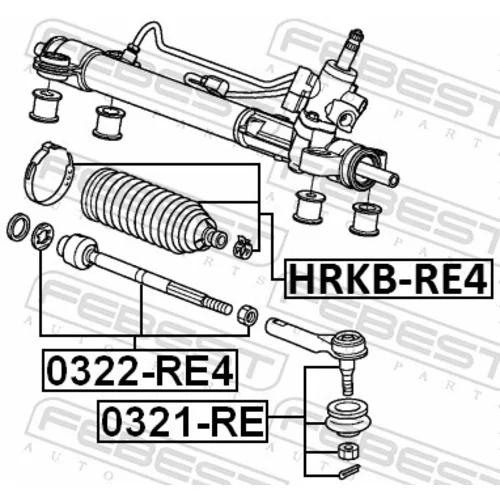 Axiálny čap tiahla riadenia 0322-RE4 /FEBEST/ - obr. 1