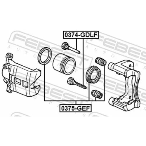 Vodiaci čap brzdového strmeňa 0374-GDLF /FEBEST/ - obr. 1