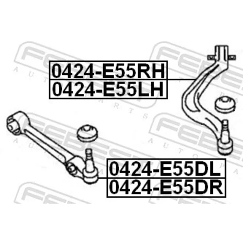 Rameno zavesenia kolies 0424-E55DL /FEBEST/ - obr. 1