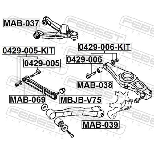Súprava skrutiek na korekciu odklonu kolesa 0429-006-KIT /FEBEST/ - obr. 1