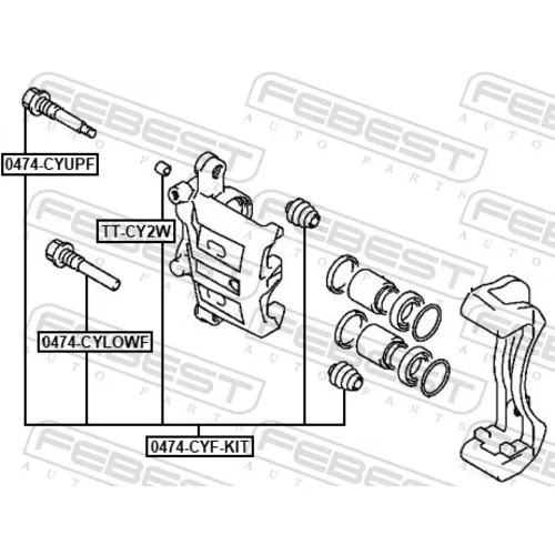 Vodiaci čap brzdového strmeňa 0474-CYF-KIT /FEBEST/ - obr. 1