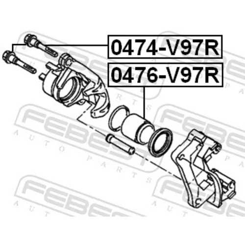Vodiaci čap brzdového strmeňa 0474-V97R /FEBEST/ - obr. 1