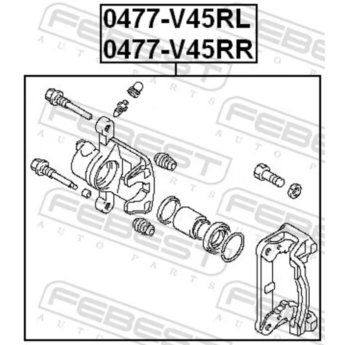 Brzdový strmeň 0477-V45RL /FEBEST/ - obr. 1