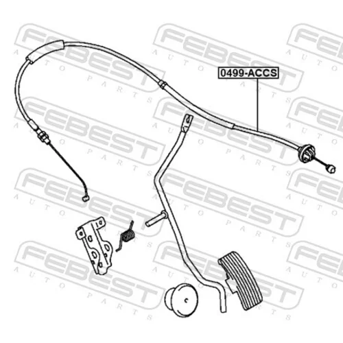 Plynové lanko 0499-ACCS /FEBEST/ - obr. 1