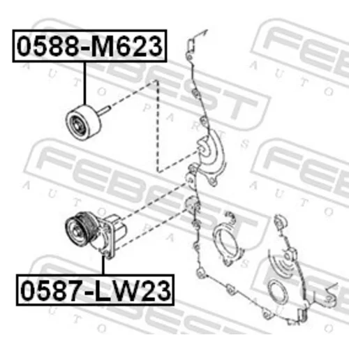 Napinák rebrovaného klinového remeňa 0587-LW23 /FEBEST/ - obr. 1