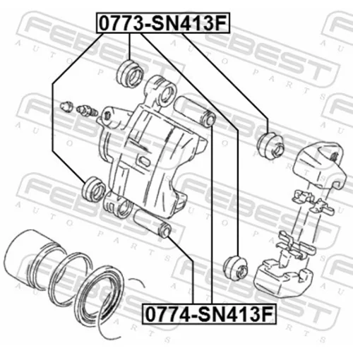 Manžeta vodítka brzdového strmeňa 0773-SN413F /FEBEST/ - obr. 1