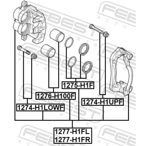 Brzdový strmeň 1277-H1FL /FEBEST/ - obr. 1