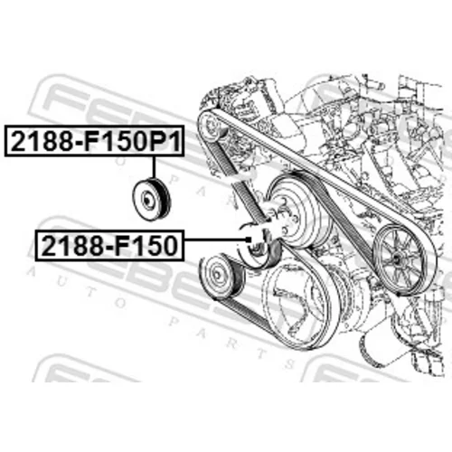 Vratná/vodiaca kladka rebrovaného klinového remeňa 2188-F150P1 /FEBEST/ - obr. 1