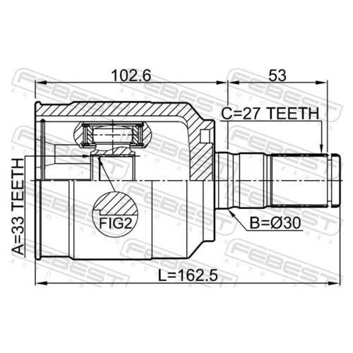 Sada kĺbov hnacieho hriadeľa 2211-D4224 /FEBEST/ - obr. 1