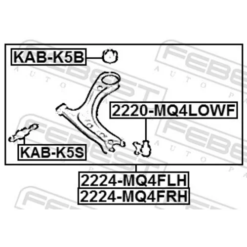 Zvislý/nosný čap 2220-MQ4LOWF /FEBEST/ - obr. 1