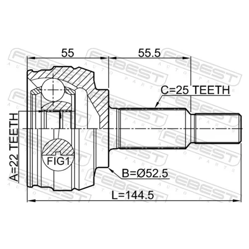 Sada kĺbov hnacieho hriadeľa 2410-FLUE /FEBEST/ - obr. 1