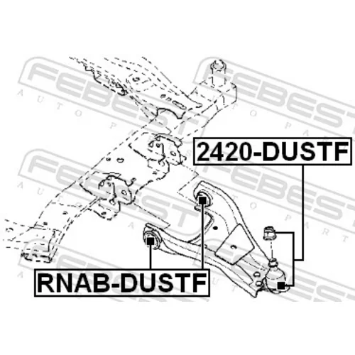 Zvislý/nosný čap 2420-DUSTF /FEBEST/ - obr. 1