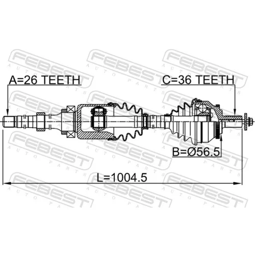 Hnací hriadeľ 2714-SZRH /FEBEST/ - obr. 1