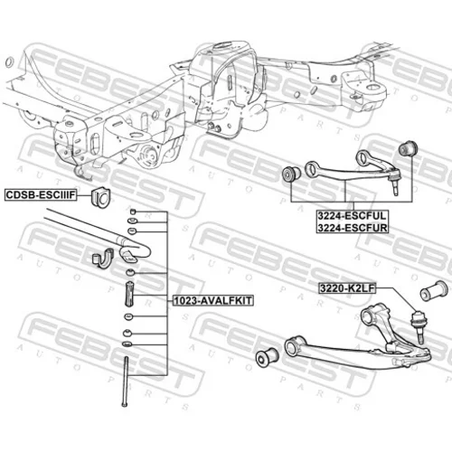 Zvislý/nosný čap 3220-K2LF /FEBEST/ - obr. 1