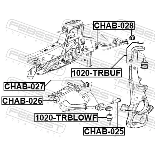 Uloženie riadenia CHAB-027 /FEBEST/ - obr. 1