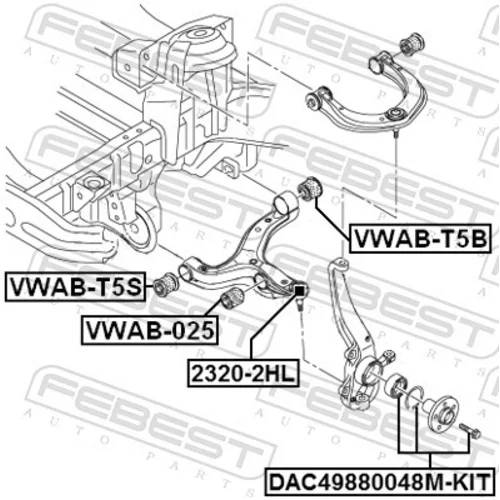 Ložisko kolesa - opravná sada DAC49880048M-KIT /FEBEST/ - obr. 1