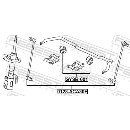 Uloženie priečneho stabilizátora GYSB-001 /FEBEST/ - obr. 1