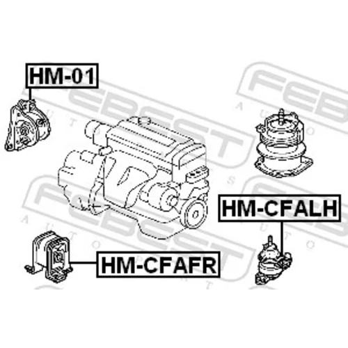 Uloženie motora HM-CFAFR /FEBEST/ - obr. 1