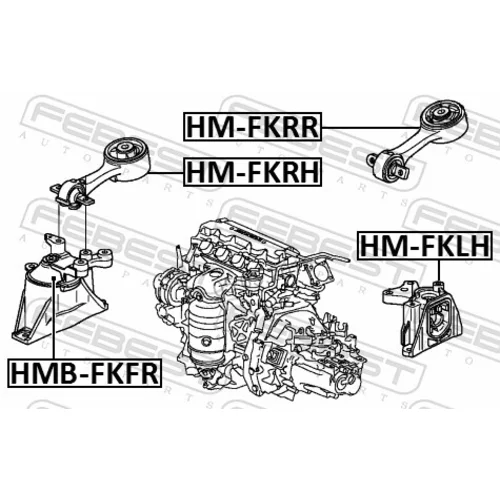 Uloženie motora HM-FKRH /FEBEST/ - obr. 1