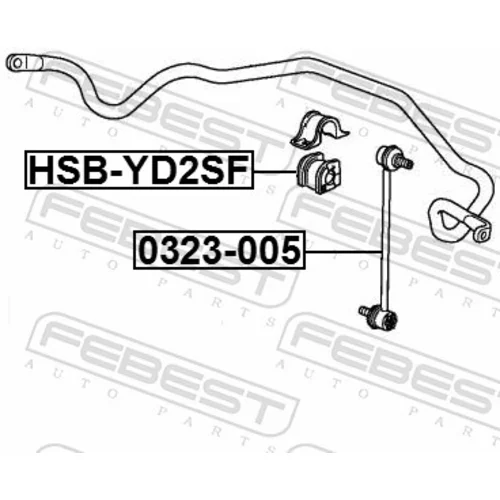 Uloženie priečneho stabilizátora HSB-YD2SF /FEBEST/ - obr. 1