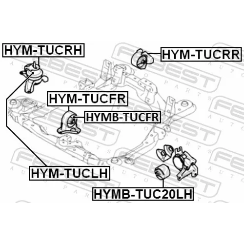 Uloženie motora HYM-TUCLH /FEBEST/ - obr. 1