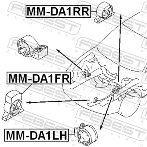 Uloženie motora MM-DA1RR /FEBEST/ - obr. 1